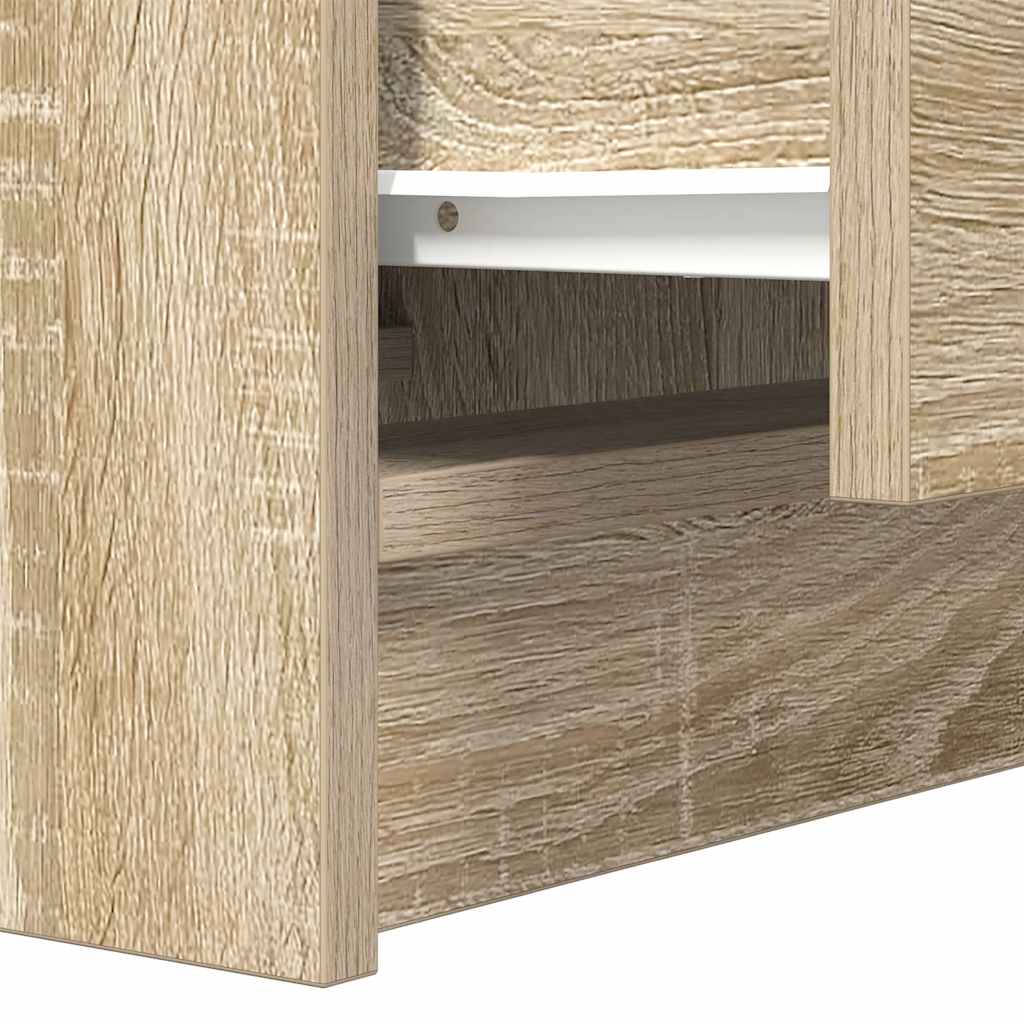 Bedside Cabinet with 2 Drawers Sonoma Oak 38x34x80 cm